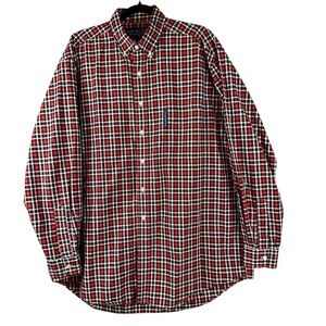 Abercrombie & Fitch Shirt Mens Large Red Buffalo Christmas Plaid Oversized Y2K